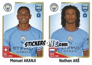 Cromo Manuel Akanji / Nathan Aké - FIFA 365: 2022-2023 - Panini