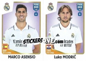 Sticker Marco Asensio / Luka Modrić - FIFA 365: 2022-2023 n. 175 - Panini