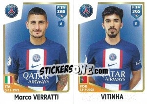 Sticker Marco Verratti / Vitinha - FIFA 365: 2022-2023 n. 224 - Panini