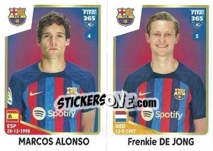 Sticker Marcos Alonso / Frenkie de Jong - FIFA 365: 2022-2023 n. 157 - Panini