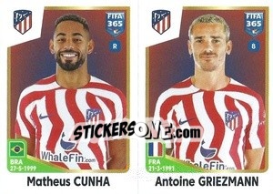 Sticker Matheus Cunha / Antoine Griezmann - FIFA 365: 2022-2023 n. 146 - Panini