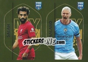 Cromo Mohamed Salah (Liverpool FC) / Erling Haaland (Manchester City) - FIFA 365: 2022-2023 - Panini