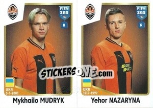 Sticker Mykhailo Mudryk / Yehor Nazaryna - FIFA 365: 2022-2023 n. 414 - Panini