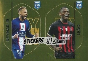 Sticker Neymar Jr (Paris Saint-Germain) / Rafael Leão (AC Milan) - FIFA 365: 2022-2023 - Panini