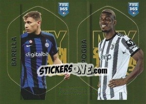 Sticker Nicolò Barella (FC Internazionale Milano) / Paul Pogba (Juventus) - FIFA 365: 2022-2023 - Panini