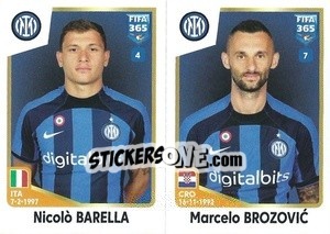 Sticker Nicolò Barella / Marcelo Brozović - FIFA 365: 2022-2023 n. 303 - Panini