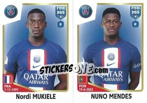 Sticker Nordi Mukiele / Nuno Mendes - FIFA 365: 2022-2023 n. 218 - Panini