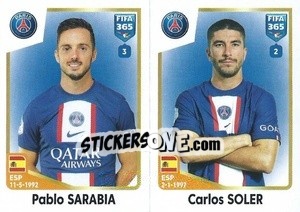 Sticker Pablo Sarabia / Carlos Soler - FIFA 365: 2022-2023 n. 223 - Panini