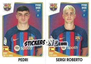 Cromo Pedri / Sergi Roberto - FIFA 365: 2022-2023 - Panini