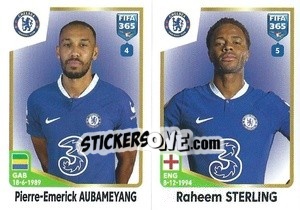 Cromo Pierre-Emerick Aubameyang / Raheem Sterling - FIFA 365: 2022-2023 - Panini