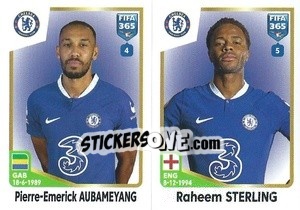Sticker Pierre-Emerick Aubameyang / Raheem Sterling - FIFA 365: 2022-2023 n. 67 - Panini