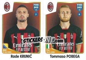 Sticker Rade Krunić / Tommaso Pobega - FIFA 365: 2022-2023 n. 334 - Panini