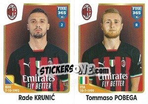 Figurina Rade Krunić / Tommaso Pobega - FIFA 365: 2022-2023 - Panini