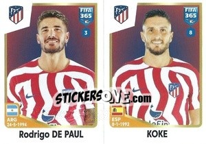 Sticker Rodrigo De Paul / Koke - FIFA 365: 2022-2023 n. 141 - Panini