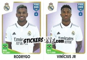 Cromo Rodrygo / Vinícius Jr - FIFA 365: 2022-2023 - Panini