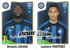 Sticker Romelu Lukaku / Lautaro Martínez - FIFA 365: 2022-2023 n. 307 - Panini