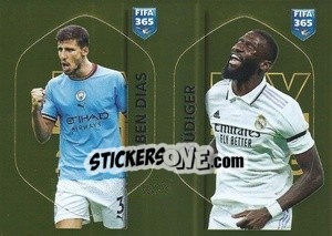 Sticker Rúben Dias (Manchester City) / Antonio Rüdiger (Real Madrid C.F.) - FIFA 365: 2022-2023 - Panini