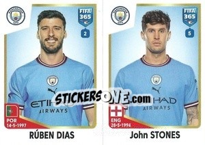 Sticker Rúben Dias / John Stones - FIFA 365: 2022-2023 - Panini