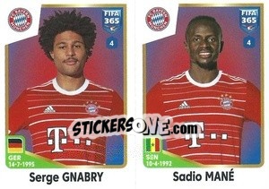 Sticker Serge Gnabry / Sadio Mané - FIFA 365: 2022-2023 n. 240 - Panini