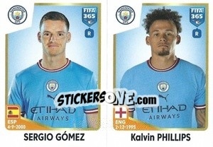 Cromo Sergio Gómez / Kalvin Phillips - FIFA 365: 2022-2023 - Panini