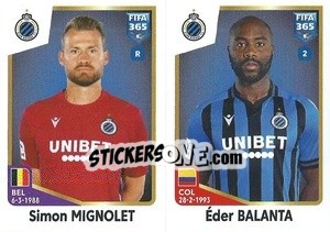 Sticker Simon Mignolet / Éder Balanta - FIFA 365: 2022-2023 - Panini
