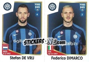 Figurina Stefan de Vrij / Federico Dimarco - FIFA 365: 2022-2023 - Panini