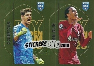 Sticker Thibaut Courtois (Real Madrid C.F.) / Virgil van Dijk (Liverpool FC) - FIFA 365: 2022-2023 n. COU-VVD - Panini