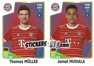 Sticker Thomas Müller / Jamal Musiala - FIFA 365: 2022-2023 - Panini
