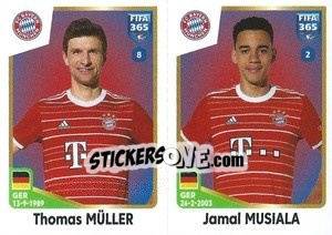 Sticker Thomas Müller / Jamal Musiala - FIFA 365: 2022-2023 n. 242 - Panini