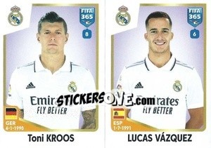 Sticker Toni Kroos / Lucas Vázquez - FIFA 365: 2022-2023 - Panini