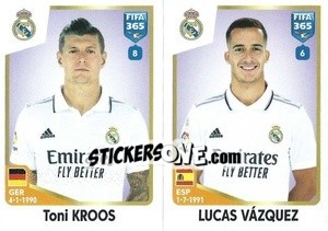 Sticker Toni Kroos / Lucas Vázquez - FIFA 365: 2022-2023 n. 174 - Panini