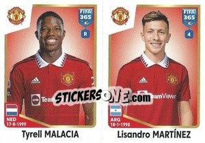 Cromo Tyrell Malacia / Lisandro Martínez - FIFA 365: 2022-2023 - Panini