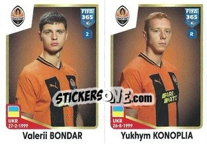Sticker Valerii Bondar / Yukhym Konoplia - FIFA 365: 2022-2023 n. 408 - Panini