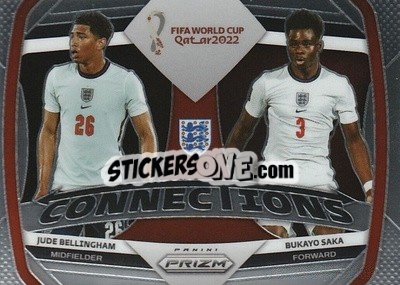 Sticker Bukayo Saka/Jude Bellingham - FIFA World Cup Qatar 2022. Prizm - Panini