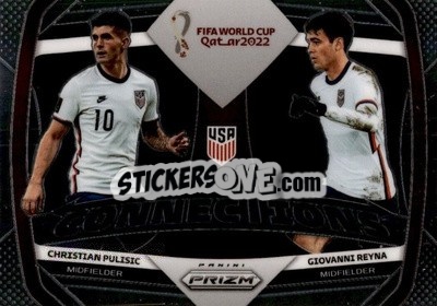Sticker Christian Pulisic/Giovanni Reyna - FIFA World Cup Qatar 2022. Prizm - Panini