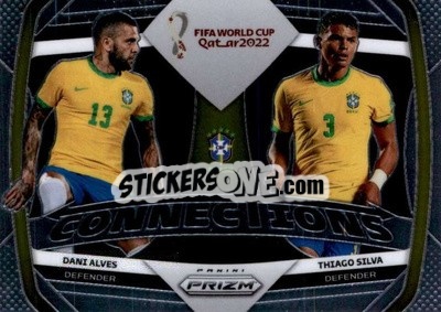 Cromo Dani Alves/Thiago Silva - FIFA World Cup Qatar 2022. Prizm - Panini