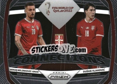Sticker Dusan Vlahovic/Sergej Milinkovic-Savic - FIFA World Cup Qatar 2022. Prizm - Panini
