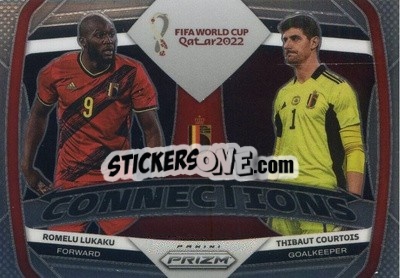 Sticker Romelu Lukaku/Thibaut Courtois - FIFA World Cup Qatar 2022. Prizm - Panini