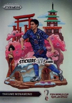 Sticker Takumi Minamino - FIFA World Cup Qatar 2022. Prizm - Panini