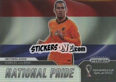 Figurina Virgil van Dijk - FIFA World Cup Qatar 2022. Prizm - Panini