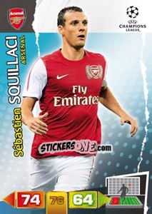 Sticker Sébastien Squillaci - UEFA Champions League 2011-2012. Adrenalyn XL - Panini