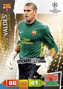 Sticker Víctor Valdés - UEFA Champions League 2011-2012. Adrenalyn XL n. 23 - Panini