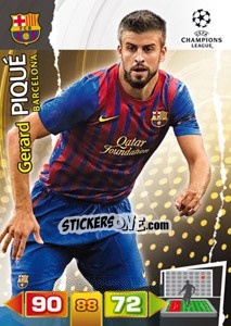 Sticker Gerard Piqué - UEFA Champions League 2011-2012. Adrenalyn XL n. 24 - Panini