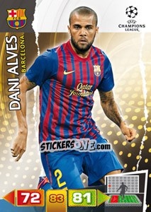 Sticker Dani Alves - UEFA Champions League 2011-2012. Adrenalyn XL n. 25 - Panini