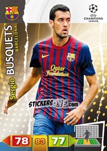 Sticker Sergio Busquets - UEFA Champions League 2011-2012. Adrenalyn XL n. 30 - Panini