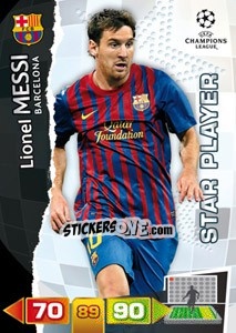Sticker Lionel Messi - UEFA Champions League 2011-2012. Adrenalyn XL n. 33 - Panini