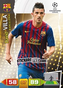 Sticker David Villa - UEFA Champions League 2011-2012. Adrenalyn XL n. 36 - Panini