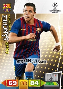 Sticker Alexis Sánchez - UEFA Champions League 2011-2012. Adrenalyn XL n. 37 - Panini