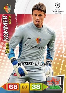 Sticker Yann Sommer - UEFA Champions League 2011-2012. Adrenalyn XL n. 38 - Panini