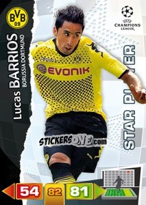 Figurina Lucas Barrios - UEFA Champions League 2011-2012. Adrenalyn XL - Panini